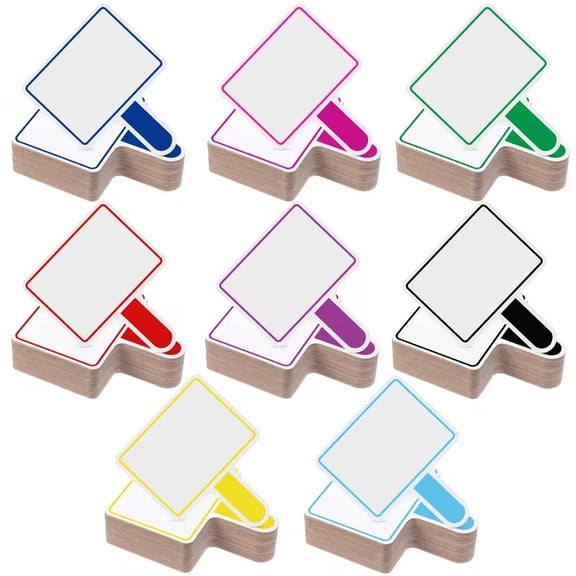 40pcs Colorful Mini Dry Erase Auction Paddles - Double-Sided Handheld Whiteboards for Classroom Activities and Teaching