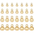 thumbnail image 1 of 40pcs Dangle End Beads 14K Gold Plated Brass Round Ball Charm 4 Sizes End Beads with Loop, 1 of 6