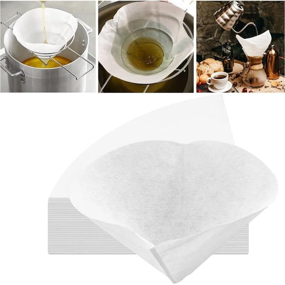 40pcs Deep Fryer Oil Filter 6 Inch Non Woven Maple Syrup Filter Cones Cooking Oil Filters for Restaurant Kitchen Cafe Hotel
