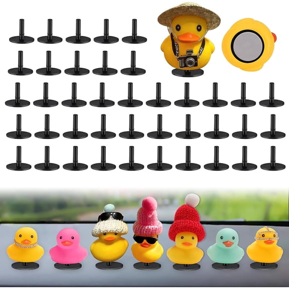 40pcs Duck Plug, Flock Locker Rubber Holder Dashboard for Jeep Dash & Fixed Display, Gift Lover, Double-Sided Stickers Included (40pcs)