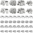 thumbnail image 1 of 40pcs Elephant Spacer Beads 4 Style Lucky Elephant Animal Beads Tibetan Alloy Carved Loose Beads for DIY Necklace Bracelet Earring Kaychain Jewelry Making Antique Silver, 1 of 9