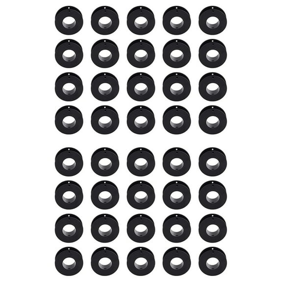 40pcs Empty Spools, 2.1x0.7 Inch Plastic Thread Spools Ribbon Spools Black Craft Spools Wire Spool Weaving Bobbins,40 x Empty Spools,Black