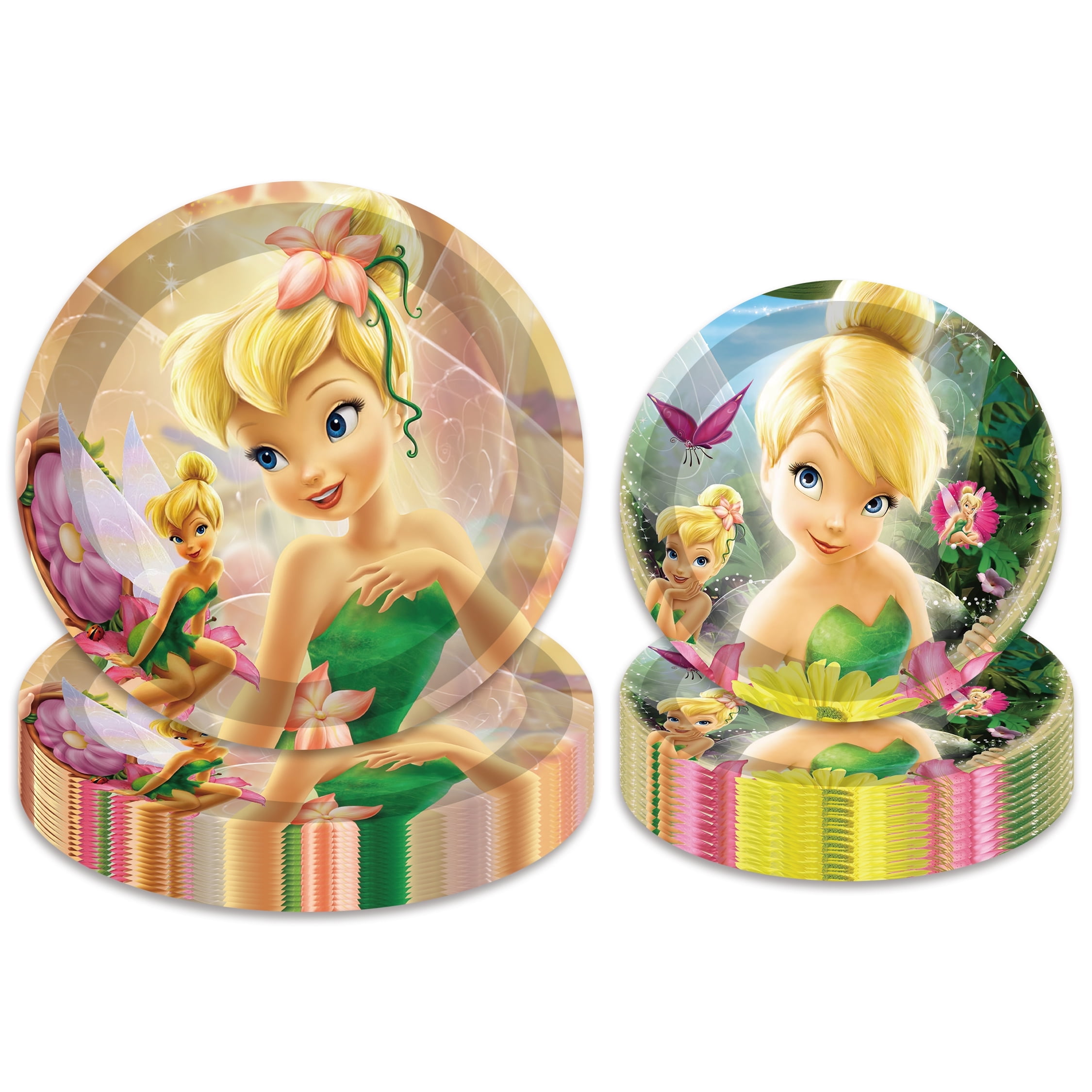 40pcs Floral Fairy Party Plates 20pcs 9”Plate 20pcs 7”Plates Fairy Party Tableware Set Fairy Happy Birthday Party Dinnerware Disposal Plates for Fairy Theme Birthday Baby Shower Party Supplies