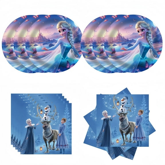 40pcs Frozen Party Supplies Include 20 Plates, 20 Napkins for the Frozen Birthday Party Decoration