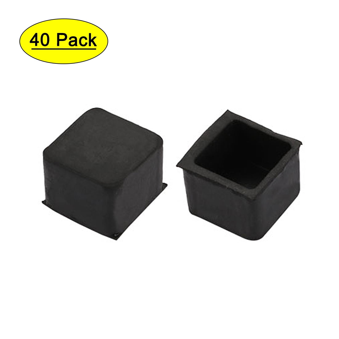 40pcs Furniture Desk Chair Accessory 20mmx20mm Square Rubber Leg Tip