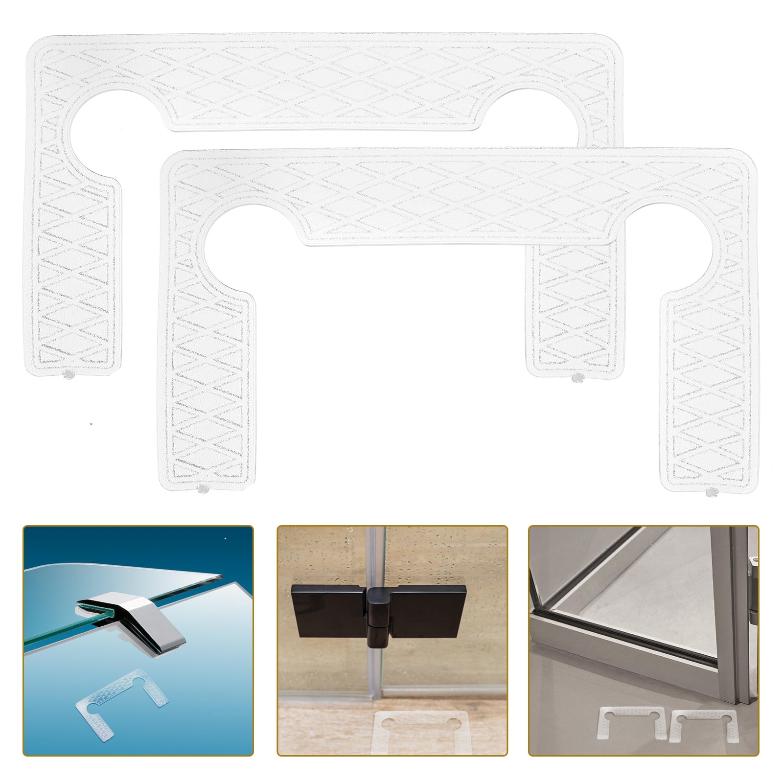 SEWCHICS 40pcs Transparent Grid Design Shower Glass Door Hinges Gasket ...