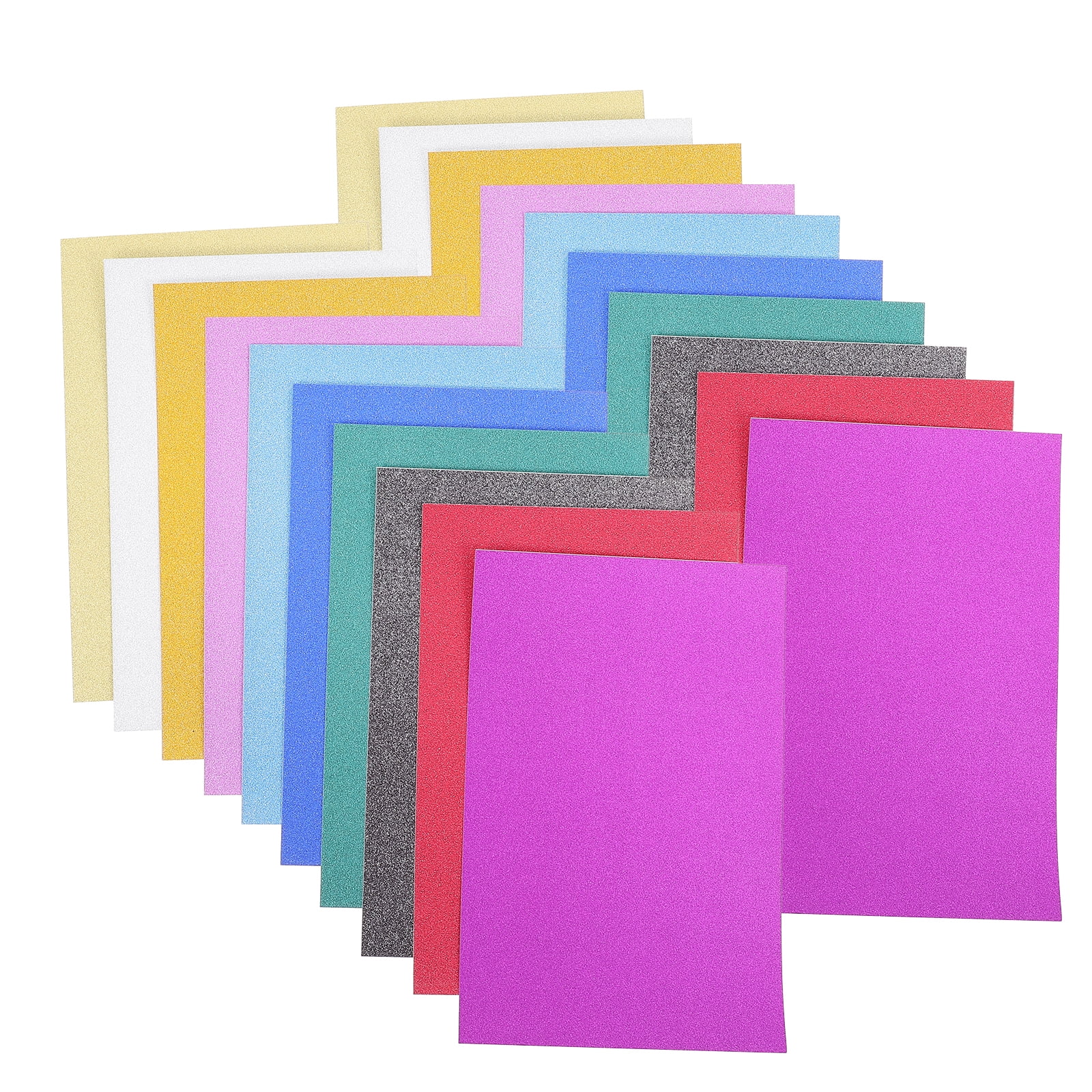 40pcs Glitter Cardstock Paper Sparkle Shinny Craft Sheets Rainbow
