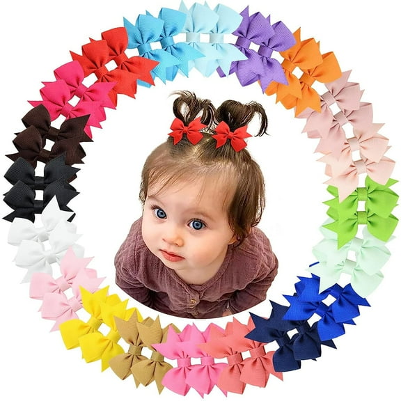 RUseeN 40 Pieces Baby Girls Hair Bows Clips Hair Barrettes Accessory with Alligator Clips for Toddlers Baby Girls Kids Teens