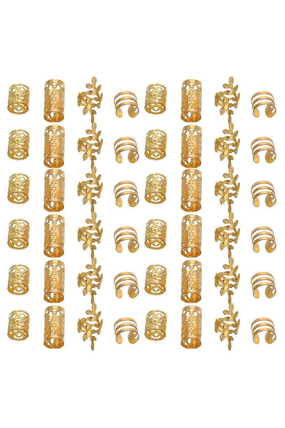 40pcs Hair Jewelry For Braids Accessories For Women Men Hollow Hair Rings For Dreadlock Hair Extensions Viking Hair Accessories