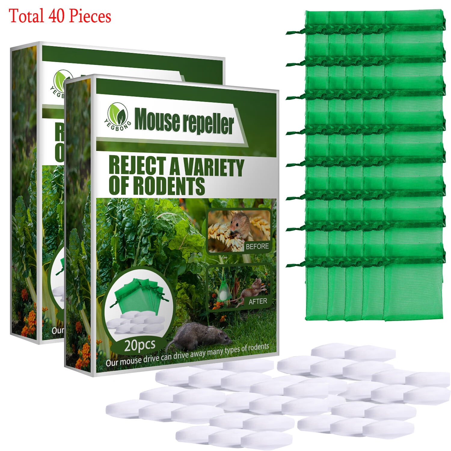 40pcs Keep Repel Mice and Rats Rodent Control Out Peppermint Oil, Extra