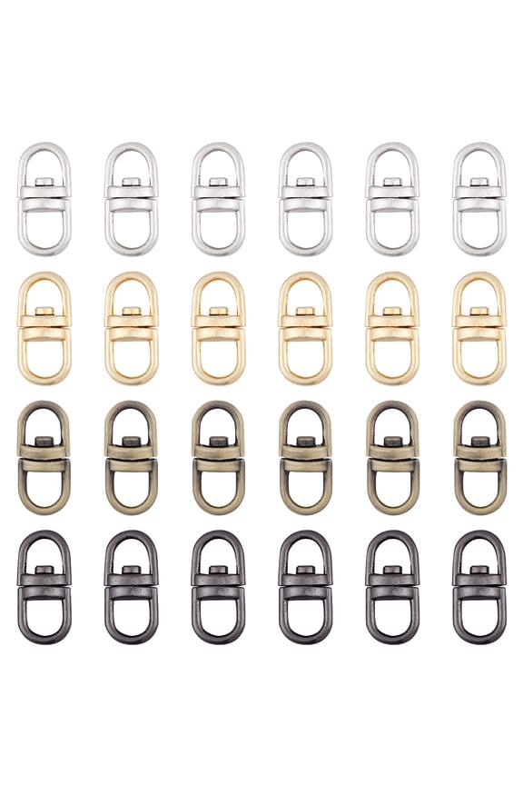40pcs Key Chain Swivel Connectors Clasp 4 Colors Double Ended Metal Swivel Eye Hooks Swivel Lanyards Key Ring Connectors 0.750.35 Inch
