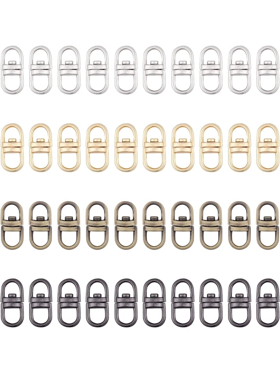 40pcs Key Chain Swivel Connectors Clasp 4 Colors Double Ended Metal Swivel Eye Hooks Swivel Lanyards Key Ring Connectors for Jewlery Keychain DIY Crafts Making Accessories 0.750.35 Inch Multi-color