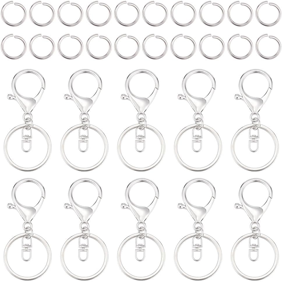 40pcs Keychain Lobster Claw Clasps Alloy Lobster Carabiner Swivel