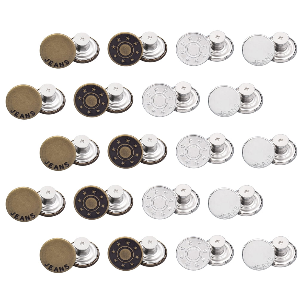 40pcs Metal Jeans Button Tack Buttons Snap Fastener Press Studs Metal ...