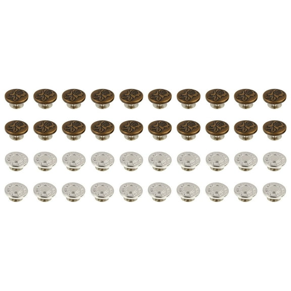 40pcs Metal Snap Fastener Press Jeans Retractable Buttons Detachable Button