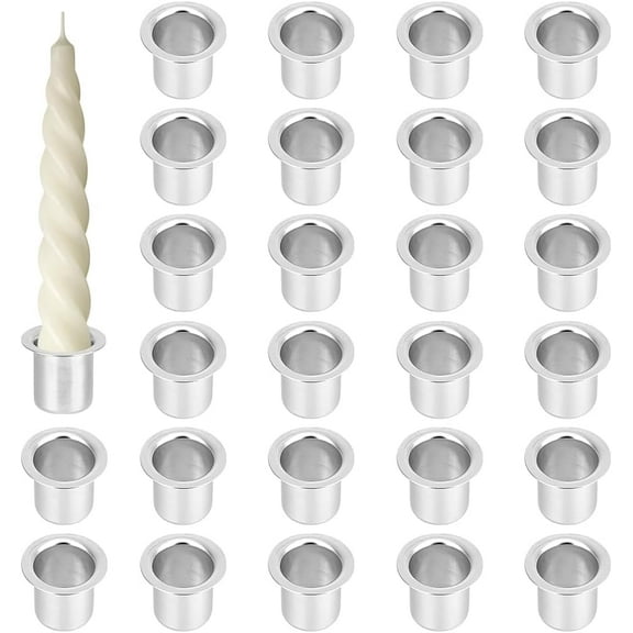 40pcs Mini Candle Cup Candlestick Holder Cups Aluminum Candle Inserts Drip Protectors Catchers Candles Containers