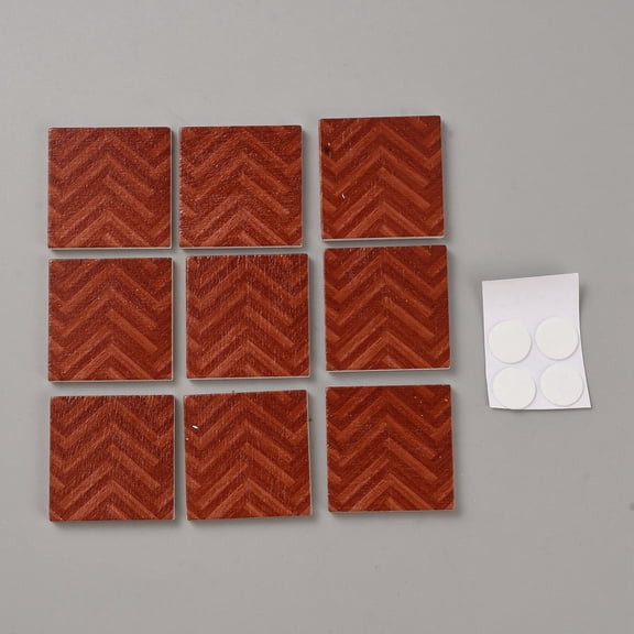 40pcs Mini Wood Floor Dollhouse Furniture Accessories Square FireBrick 30x30x3mm Wood