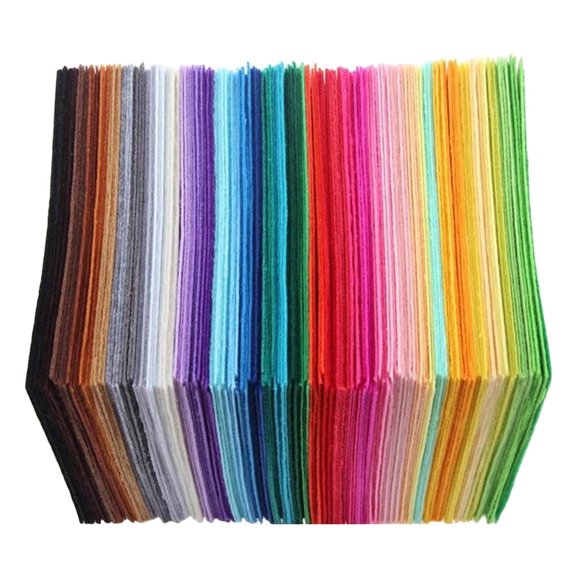 40pcs Multicolour Nonwoven Fabric Sheets 15x15cm Children DIY Handmade Craft Work Material Accessories (Random Colors)