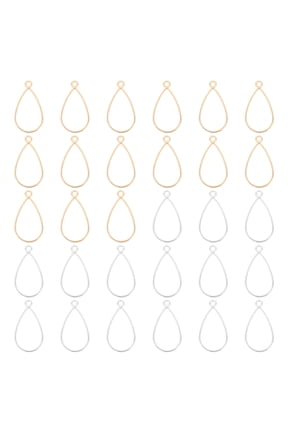 40pcs Open Bezels, Resin Bezels Pendants Mold Open Back Bezels Alloy for Resin Jewelry Making, Drop, Silver Gold