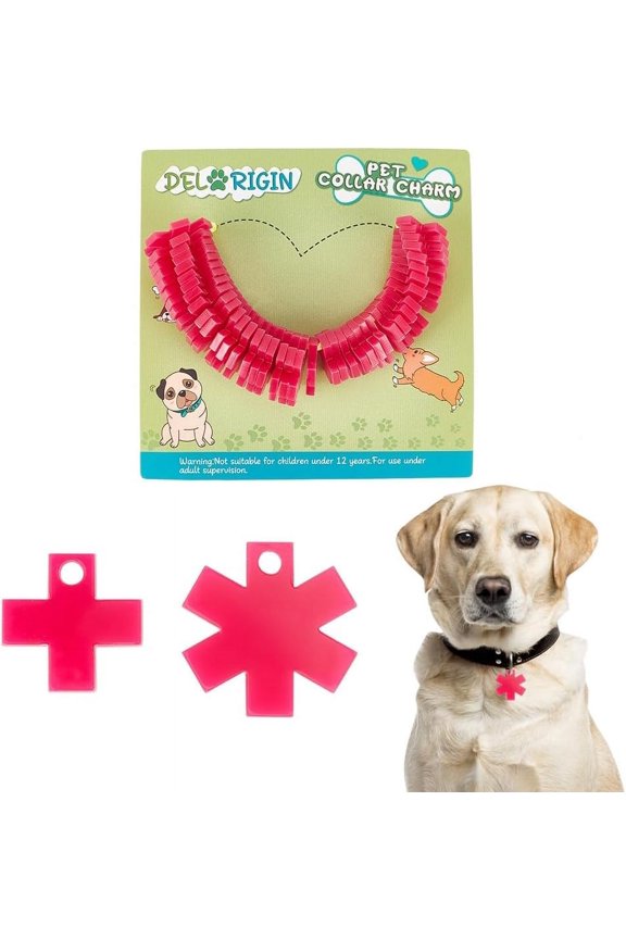 40pcs Pet ID Tag Charms 2 Style Transparent Pet Collar Tags Acrylic Star of Life Dog Tags with Hole Lightweight Name Tags for Puppy Cat Rabbit Home Decoration DIY Crafts Colorful