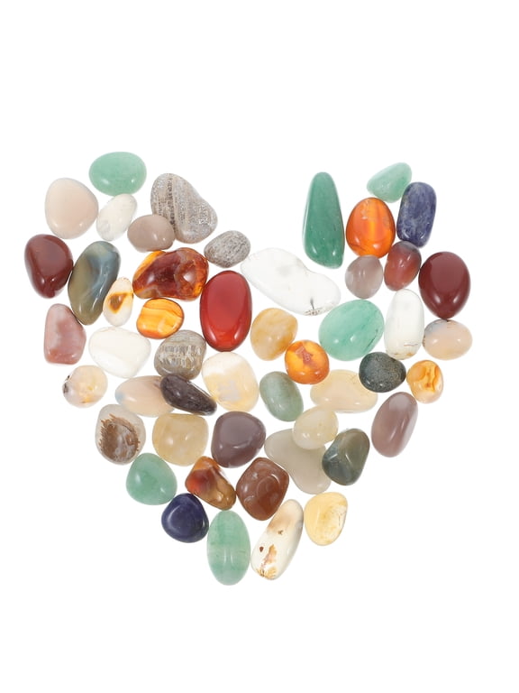 40pcs Polished Agate Stones Colorful Gems Shiny Rocks 100g