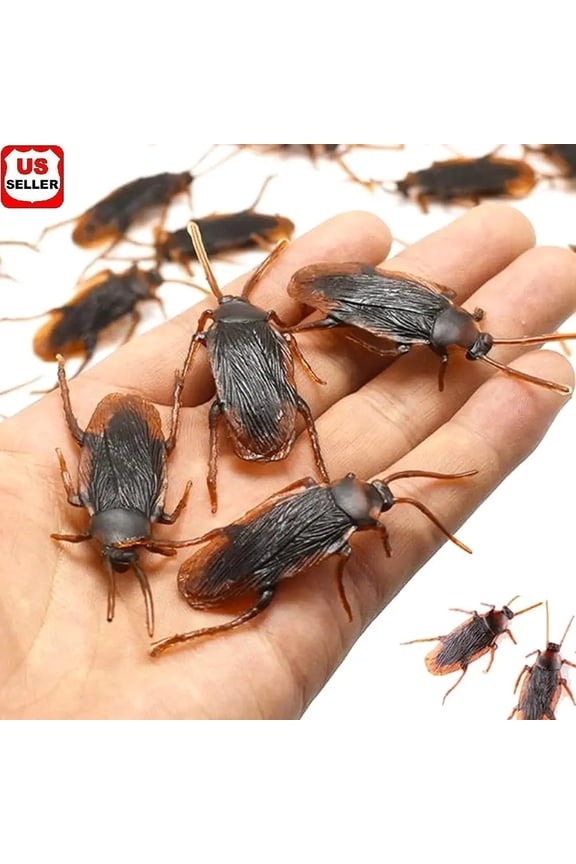 40pcs Prank Fake Roaches, Favorite Trick Joke Toys Look Real, Scary Insects Realistic Plastic Bugs, Novelty Cockroach for Party, Christmas, Halloween