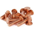 thumbnail image 1 of (40pcs) Purple Copper Flat Head Solid Rivets Fasteners, M4x18mm, 1 of 5