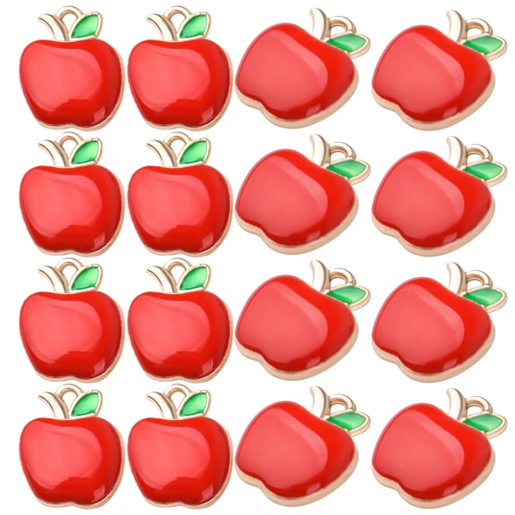 40pcs Red Apple Pendant Charms - Enamel Fruit Dangle Charms for DIY Jewelry Making