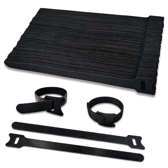 40pcs Reusable Cable Ties - 4 Sizes (6/8/10/12 Inch) - Hook and Loop Cinch Straps for Wire Management - Heavy Duty Cord Organizer & Wire Ties for Electronics, PC, Home & Office