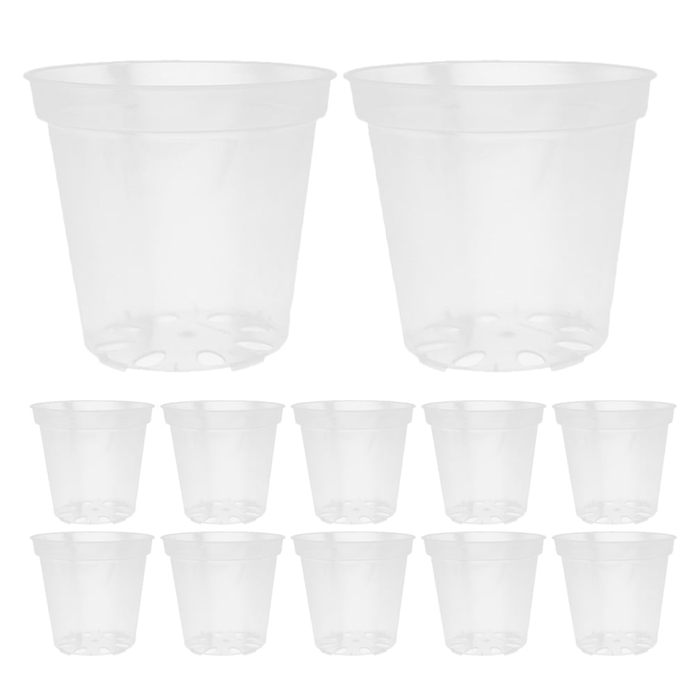 40pcs Round Transparent Nursery Pots with Drainage Holes for Orchids Clear Plastic Flower Containers for Indoor and Outdoor Gardening 3 Inch
