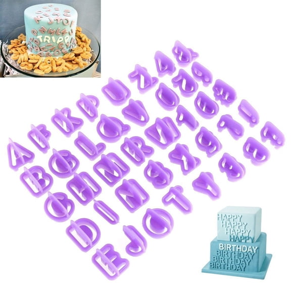 40 Piece Alphabet and Number Cutter Set, Letter and Symbol Stamp Tools for Cookies, Clay and Crafts, TIKA