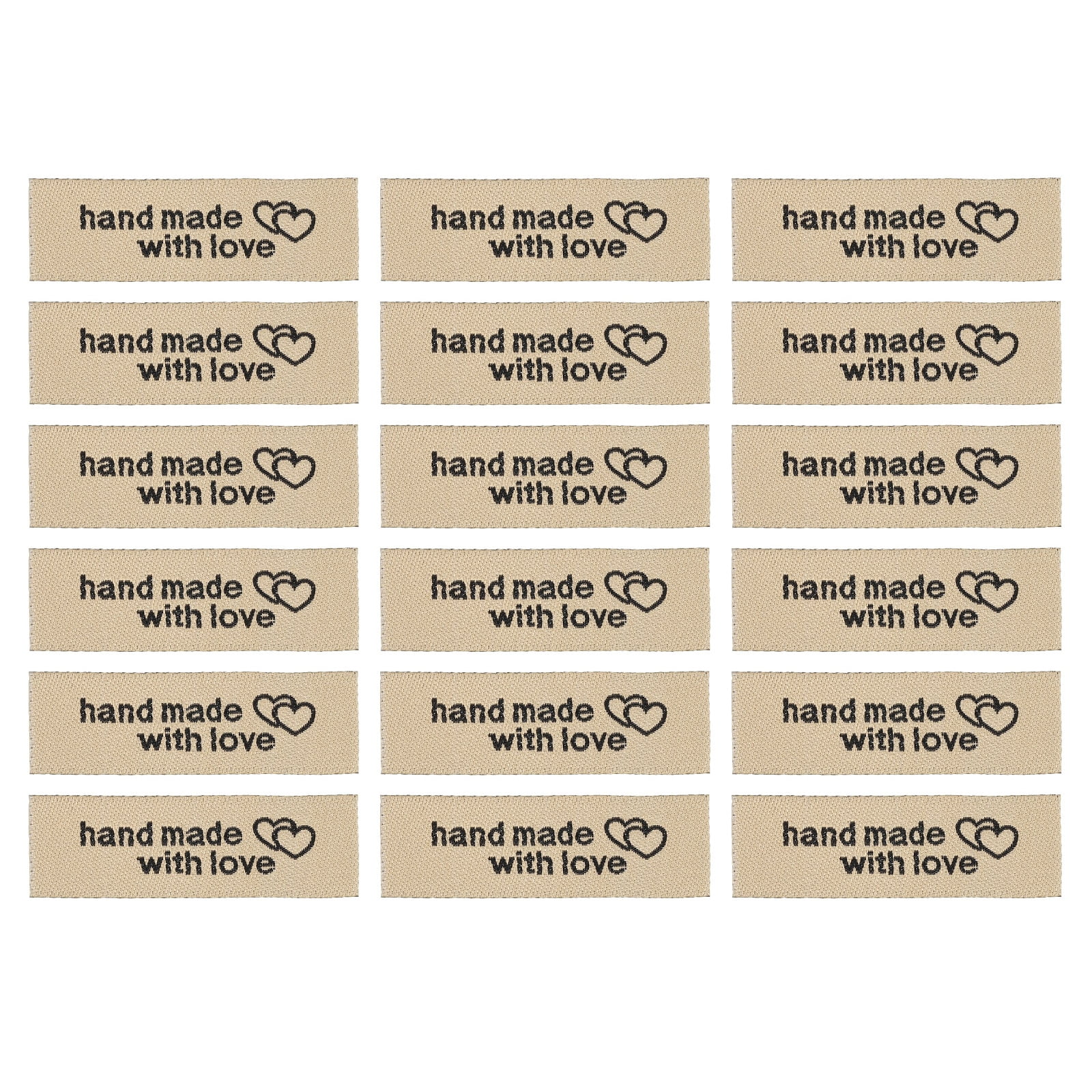 54 Pcs Microfiber Leather Labels - Rectangle 'Handmade' Embossed Tags With Holes For DIY Crafts
