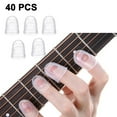 thumbnail image 1 of 40pcs Silicone Guitar Finger Guards Fingertip Protectors Fingertip Protection Covers Caps for Stringed Instruments, Sewing and Embroidery (5 Sizes),Transparent color, 1 of 9