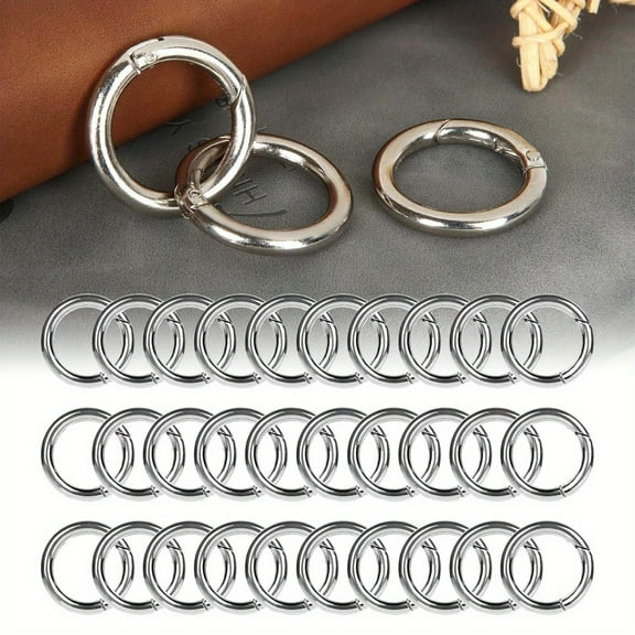 40pcs Spring O Rings Round Carabiner Snap Clip, 28mm Zinc Alloy Spring Round Keychain, Spring O Ring For Key Chains, Bag, Purse, Handbag