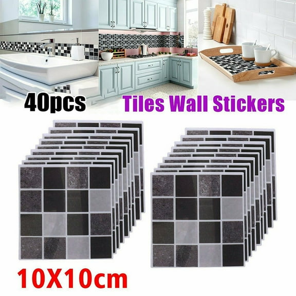 40pcs Stickers For Ceramic Tile Glass Kitchen Bathroom Mosaic Sticker Self Adhesive Wall Household Decorations Waterproof 10cm