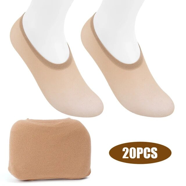 40pcs Summer Invisible Footsies Shoe Liner Trainer Ballerina Women Boat Socks Ladies Thin Sock Slippers Transparent Shallow Sox Walmart