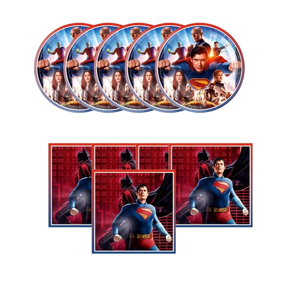 40pcs Superman Party Supplies Include 20 Plates, 20 Napkins for the Superman Birthday Party Decoration