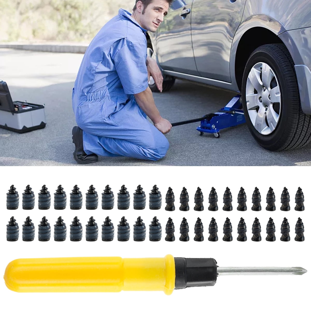 40pcs Tire Repair Rubber Nail Tire Repair Rubber Screws SelfService Vacuum Tire Repair Nail