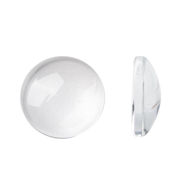 40pcs Transparent Glass Cabochons Half Round/Dome Clear 14x4mm DIY