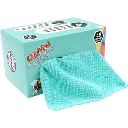 40pcs Ultra-Soft Microfiber Cleaning Cloths - Lint-Free, Reusable Towels for Home, Kitchen & Car - 20.32cm x 20.32cm with Storage Box