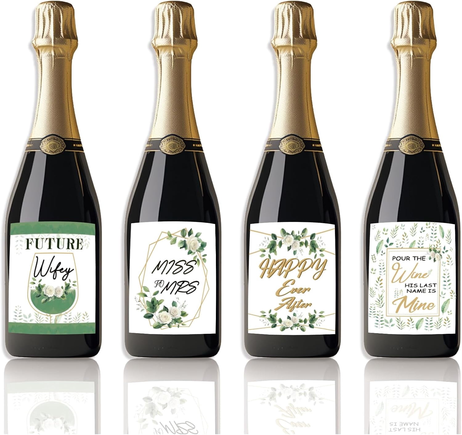 Write Labels Reception 40pcs Wine Labels for Bottles 4 Styles Wedding Champagne LabelsBoho ...