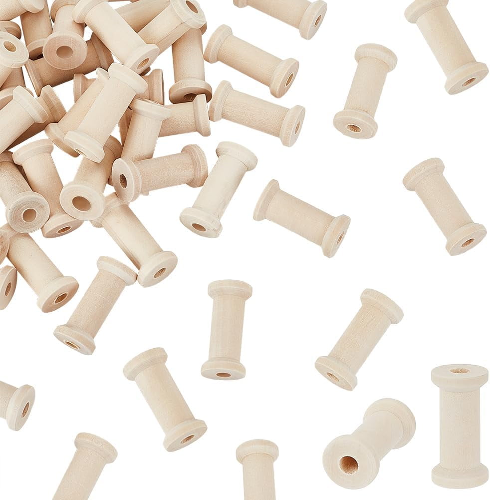 20 Pcs DIY Winding Spool Unfinished Bobbin DIY Thread Spools Handmade Winding Spool Weaving