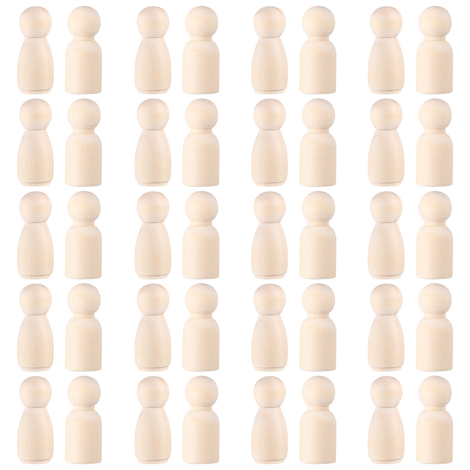 40pcs Wooden Peg People Dolls Unfinished Figures Wooden Peg Dolls Painting Crafts for DIY Craft Art