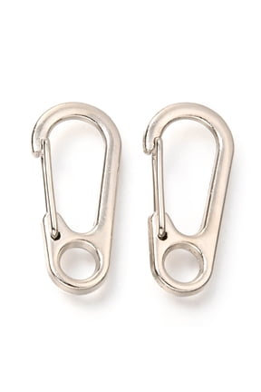 40pcs Zinc Alloy Rock Climbing Carabiners Key Clasps Platinum 31.5x14.5x7mmDIY