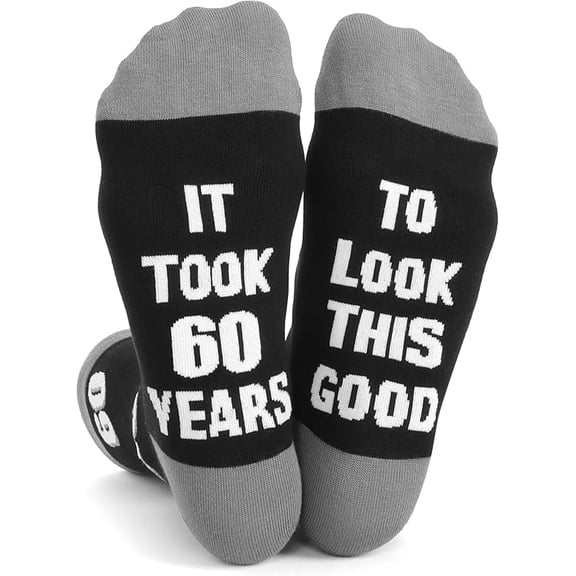 40th 50th 60th Birthday Gifts for him，Men 40th 50th 60th Birthday Decorations, Funny Black Crew Cotton Socks