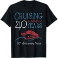 thumbnail image 1 of 40th Anniversary Cruise T Shirt His and Hers Matching Couple T-ShirtMen's and women's gift, black and white T-shirt, size: Extra large S-4XL, 1 of 4