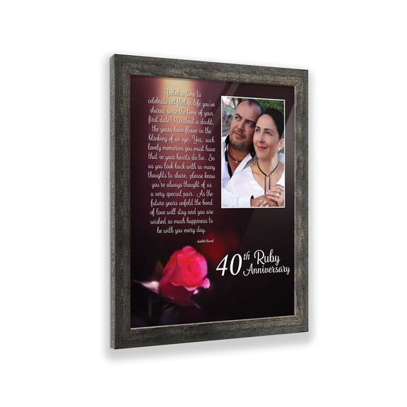40th Anniversary Gifts for Parents, Ruby 40th Anniversary Decorations for Party, 40th Anniversary Frame, Ruby Gifts, 40 Year Anniversary Gift for Wife, Ruby Wedding Anniversary Picture Frames, 5021BW
