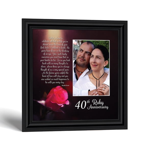 40th Anniversary Picture Frame for Couple, Ruby Rose Keepsake