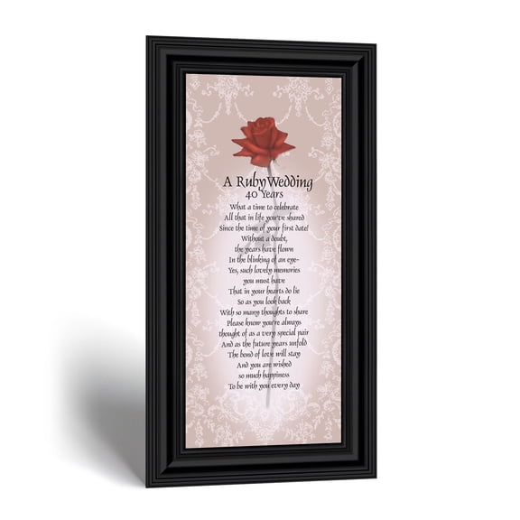 40th Wedding Anniversary Picture Frame, Vintage Ivory Lace Keepsake