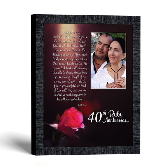 40th Anniversary Picture Frame for Couple, Ruby Rose Keepsake
